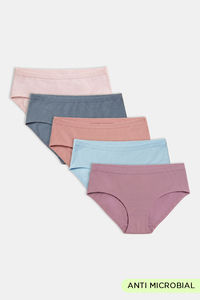 Zivame Medium Rise Full Coverage Hipster Panty (Pack of 5) - Multicolor — thumbnail 1